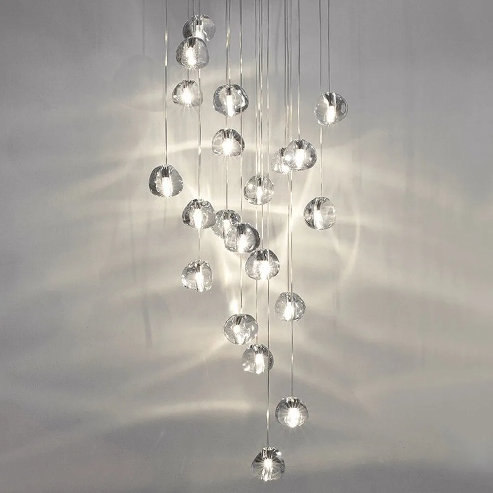 Nordic LED Pendant Lights Modern Hanglamp High Rotation Stair Lamps Crystal Balls Decoration Lighting Lustre Pendente Chandelier