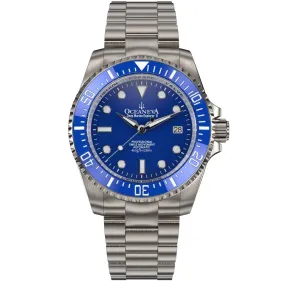 Oceaneva Men's Deep Marine Explorer II 1250M Titanium Watch Blue Dial