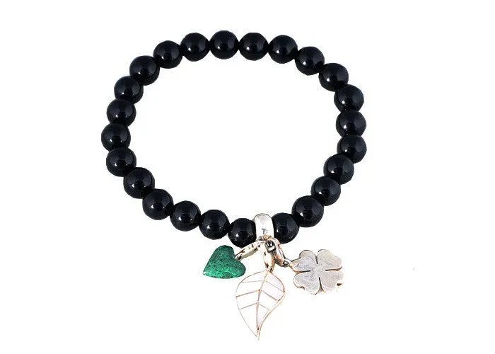 Onyx Charm Bracelet