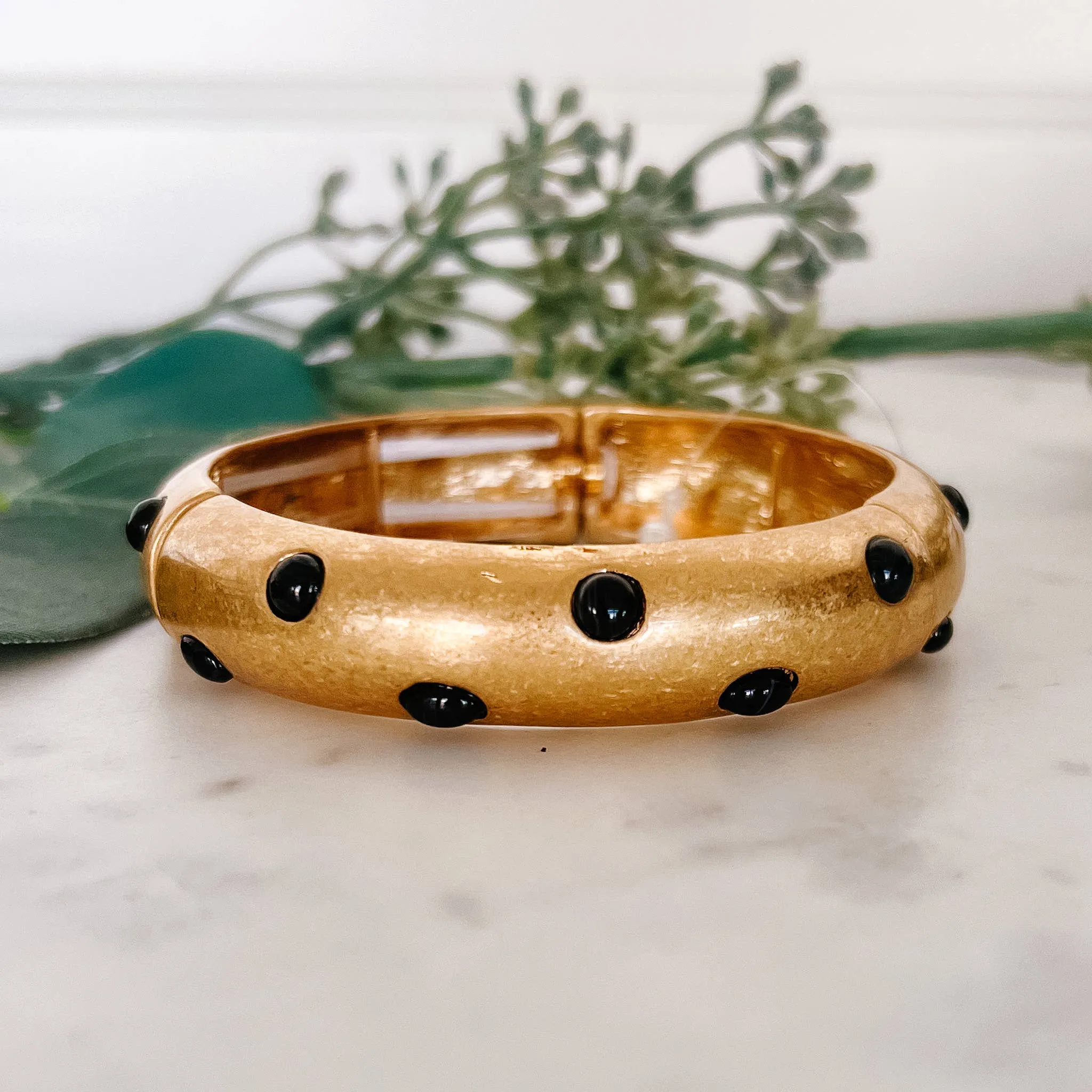 Onyx Polka Dot Bangle