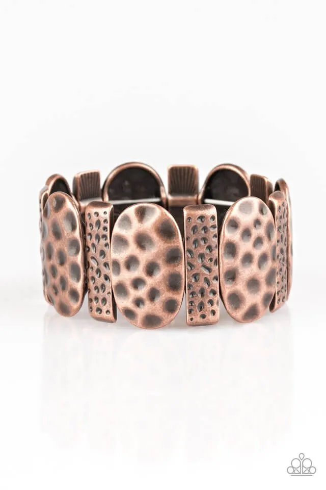 Paparazzi Accessories  - Cave Cache #B181 Peg – Copper Bracelet