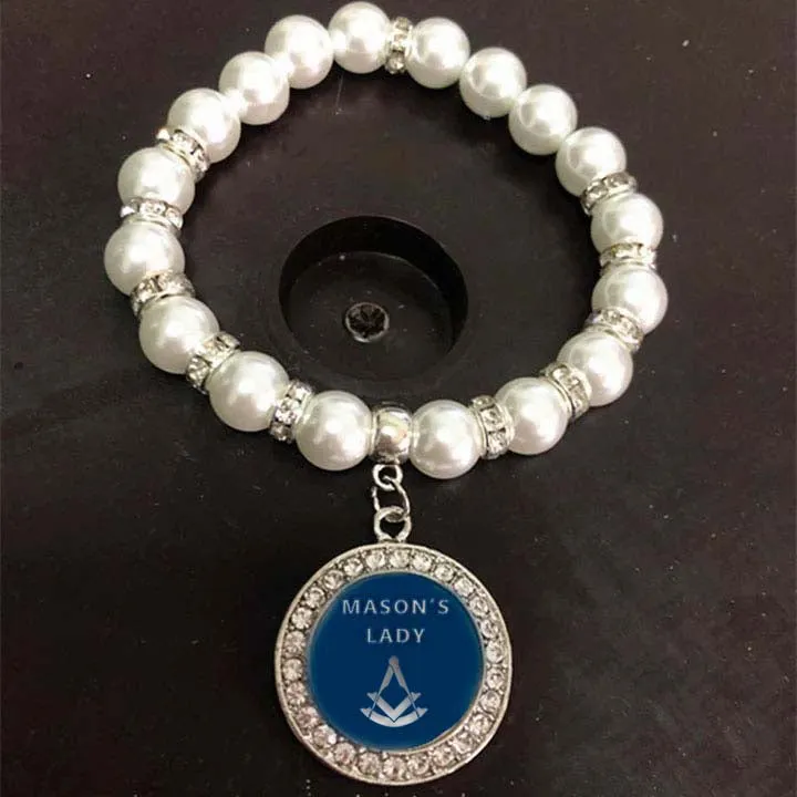 Past Master Blue Lodge Bracelet - Gold and White