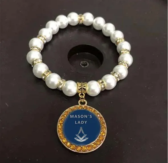 Past Master Blue Lodge Bracelet - Gold and White