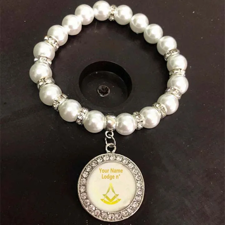 Past Master Blue Lodge Bracelet - Gold and White