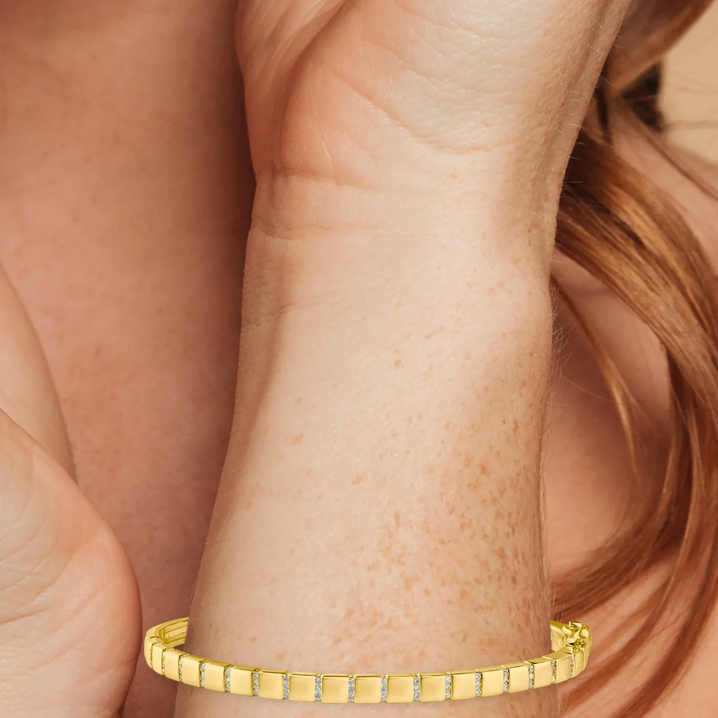 Pave CZ Stripe Bangle