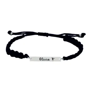 Personalized Engraved Dance Bar Rope Bracelet