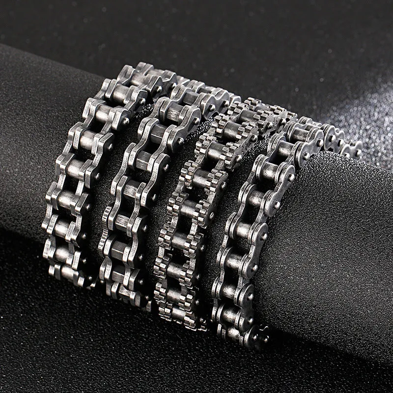 Personalized Retro Punk Titanium Steel Locomotive Men's Bracelet - Korean Bicycle Fashion Jewelry