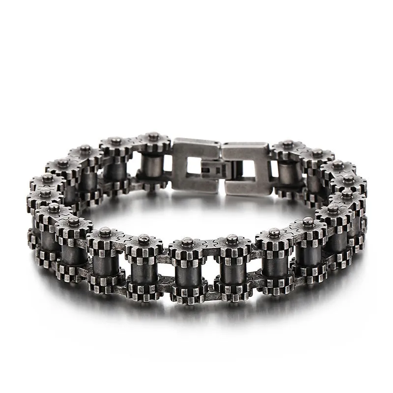 Personalized Retro Punk Titanium Steel Locomotive Men's Bracelet - Korean Bicycle Fashion Jewelry