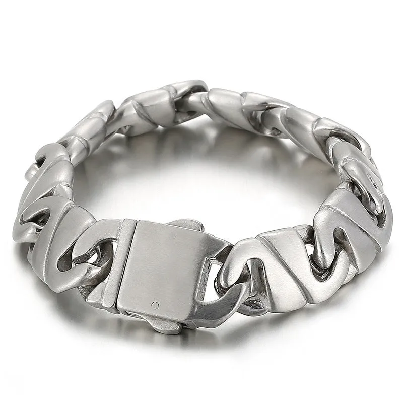 Personalized Titanium Steel Men's Bracelet in European and American Punk Style - Perfect Gift for Him