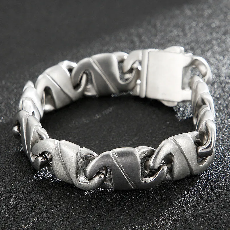 Personalized Titanium Steel Men's Bracelet in European and American Punk Style - Perfect Gift for Him