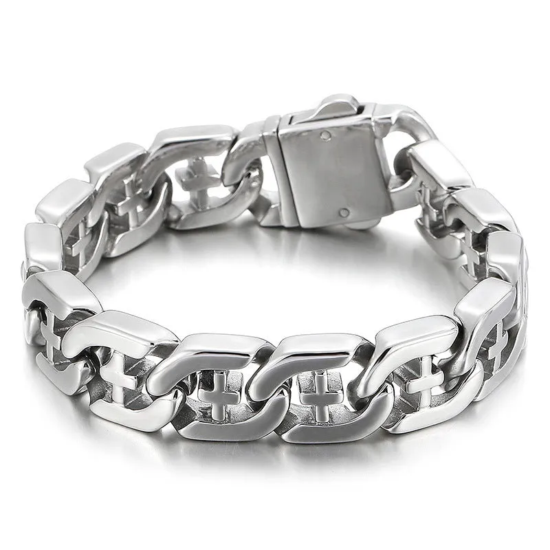 Planderful Collection: Contemporary Genie Titanium Steel Bracelet for Men