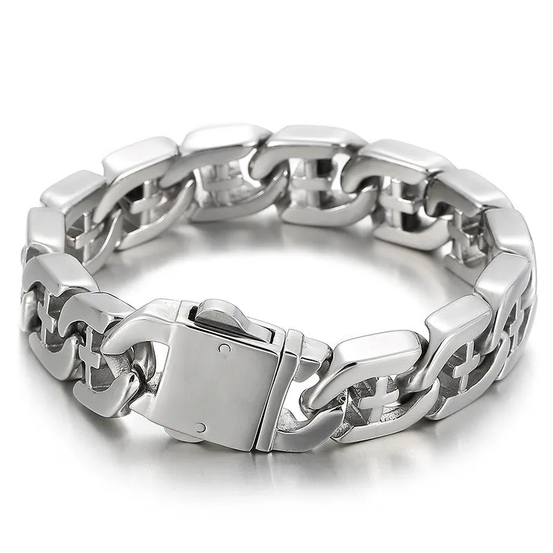 Planderful Collection: Contemporary Genie Titanium Steel Bracelet for Men