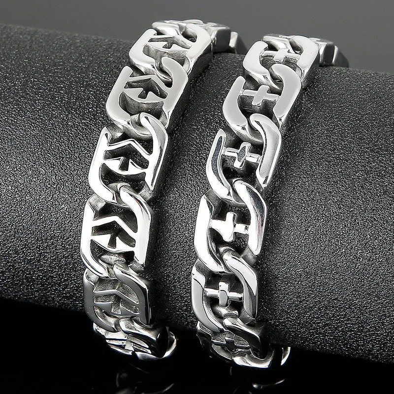 Planderful Collection: Contemporary Genie Titanium Steel Bracelet for Men