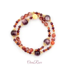 Pomegranate Sun God Beautiful Goddess Fashion Double-loop Gemstone Bracelet