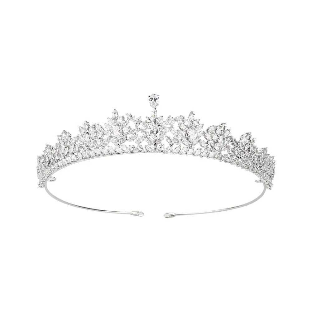 Popular Cubic Zirconia Wedding Tiara for Bridal, Crystal Girl Hair Accessories Jewelry