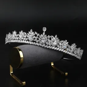 Popular Cubic Zirconia Wedding Tiara for Bridal, Crystal Girl Hair Accessories Jewelry