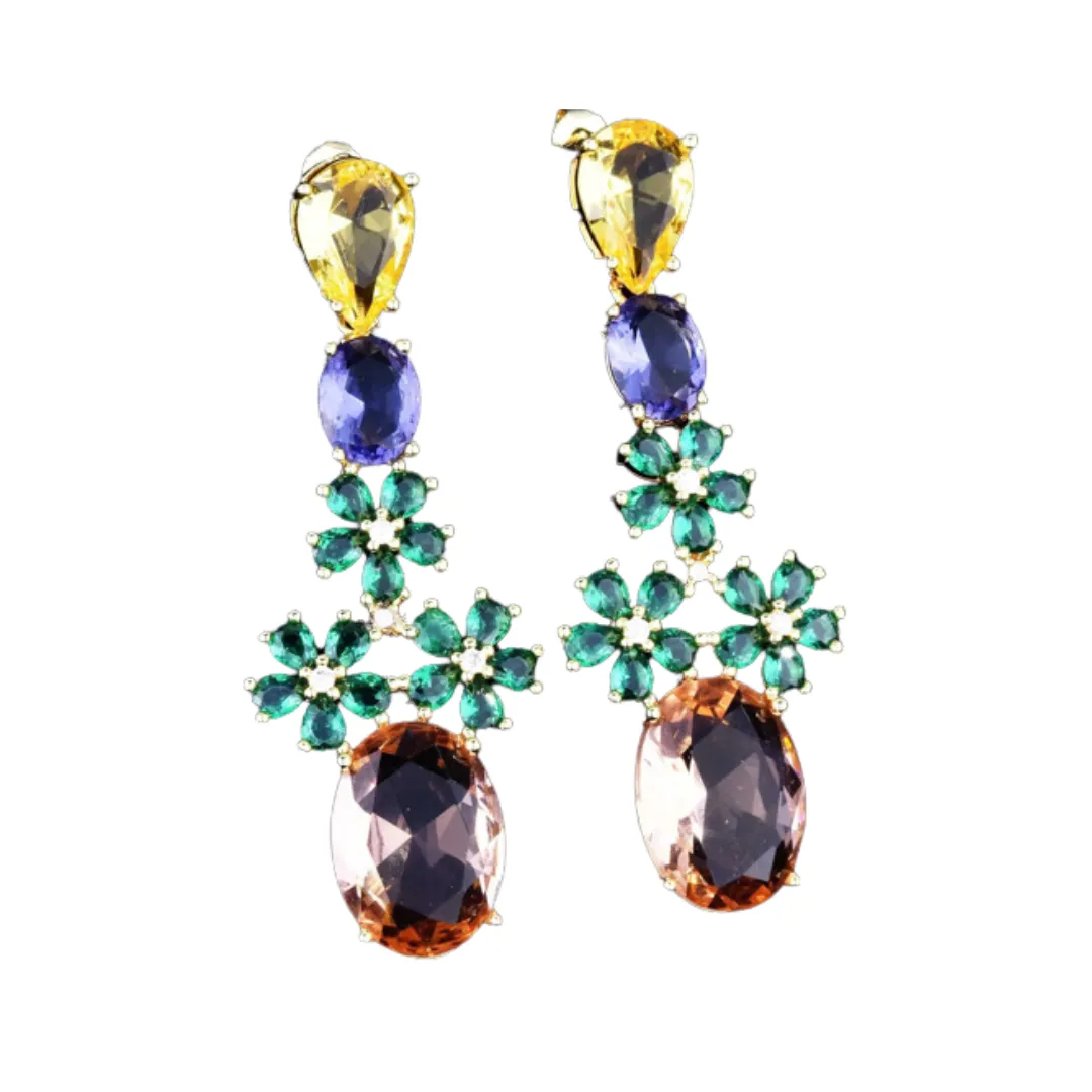 Pre Order:  Bohemian Colorful Zircon Earrings