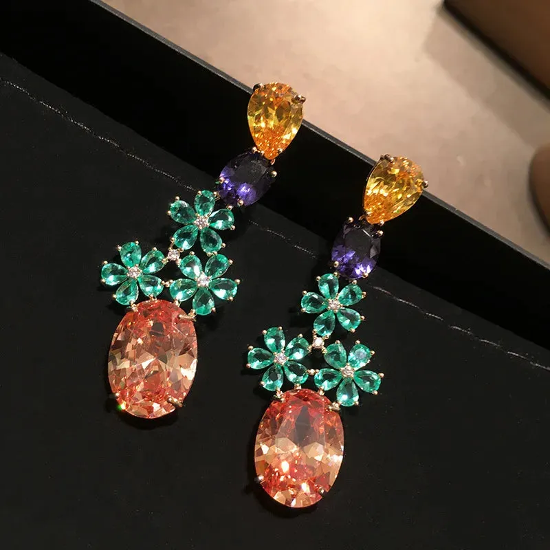 Pre Order:  Bohemian Colorful Zircon Earrings