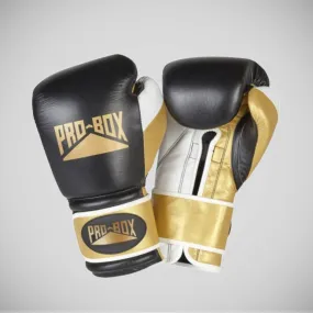 Pro-Box Pro-Spar Leather Boxing Gloves Black/Gold