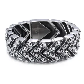 Punk Style Big Skull Titanium Steel Bracelet for Men - Personalized Foreign Trade Export Jewelry