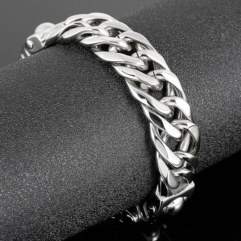 Punk Style Titanium Steel Men's Bracelet with Creative Round Beads