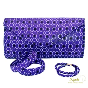 Purple Clutch with Earring and Bracelet S-CEB 16