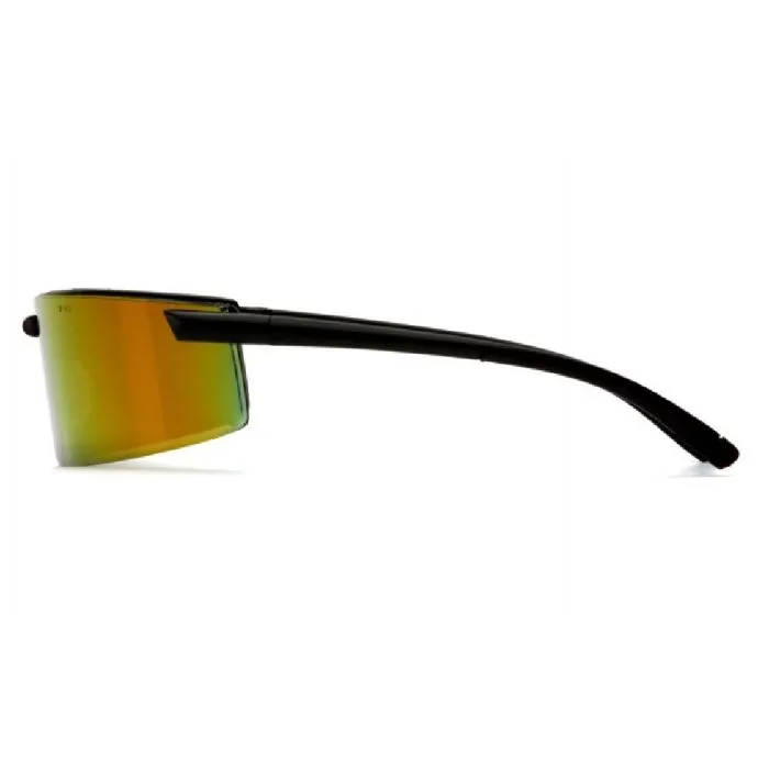 Pyramex Surveyor SB6145S Safety Glasses, Black Frame, Ice Orange Mirror Lens, One Size, Box of 12