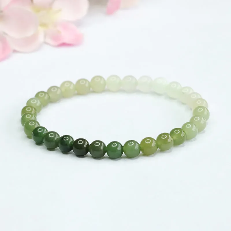 Qingshui Gradual Change Jade Bracelet in Sterling Silver