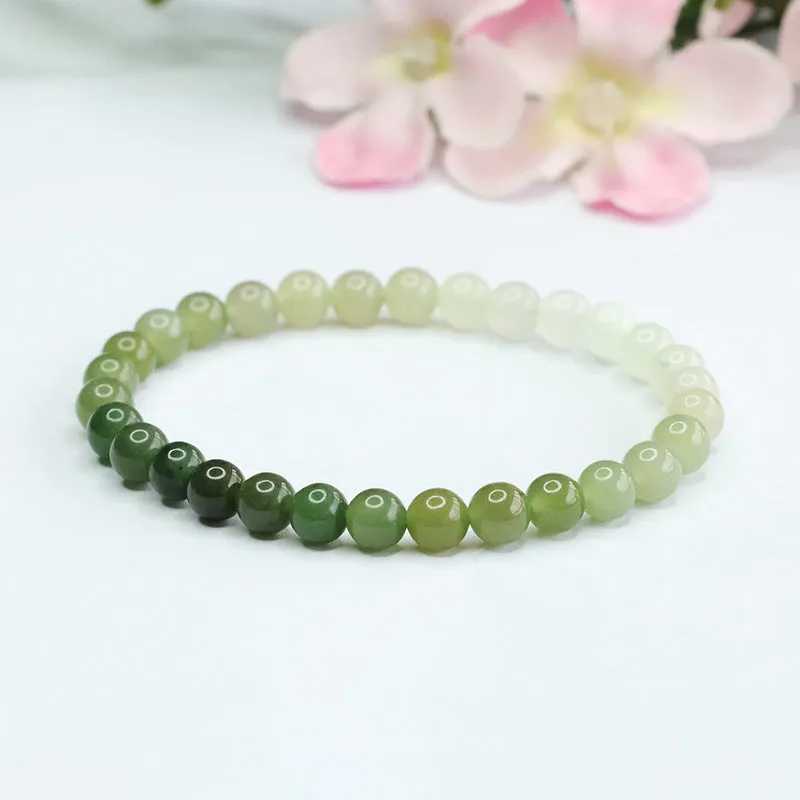 Qingshui Gradual Change Jade Bracelet in Sterling Silver