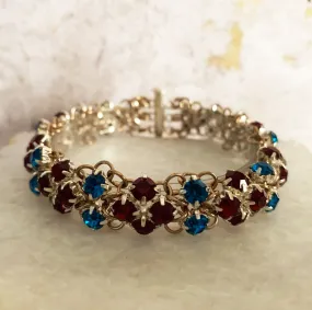 Queen of Diamonds 5mm Rhinestone Bracelet kit - Champagne, Garnet & Blue Zircon