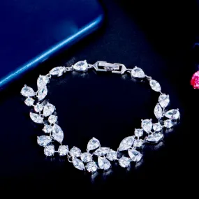 "Ameerah" - Cubic Zirconia Bridal Bracelet - Available in Silver, Rose Gold and Yellow Gold