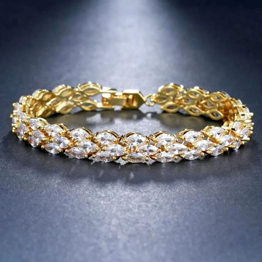 "Harmony" - Cubic Zirconia Bridal Bracelet - Available in Silver, Rose Gold and Yellow Gold