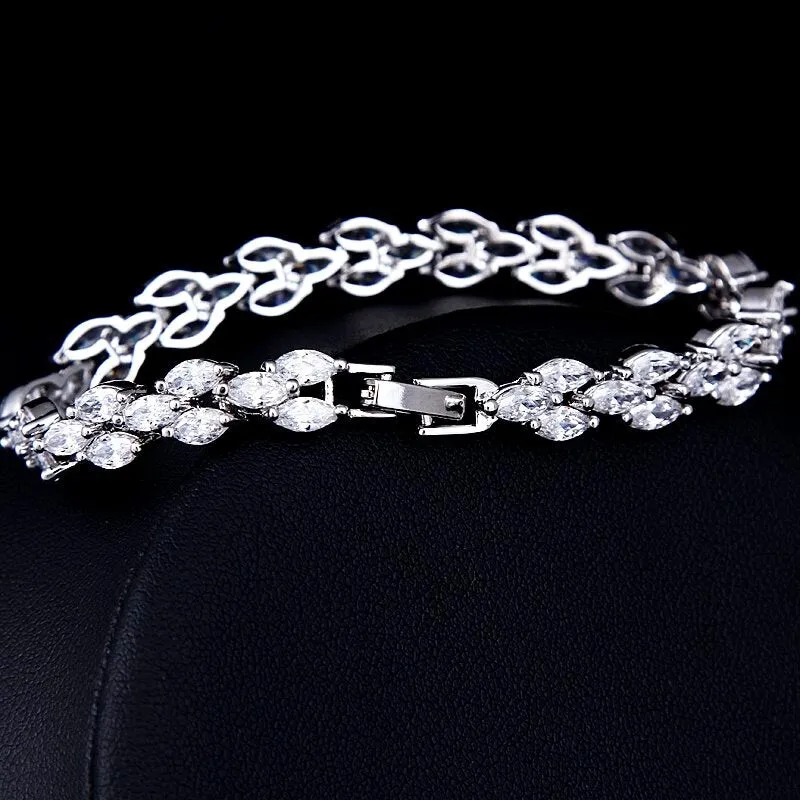 "Harmony" - Cubic Zirconia Bridal Bracelet - Available in Silver, Rose Gold and Yellow Gold