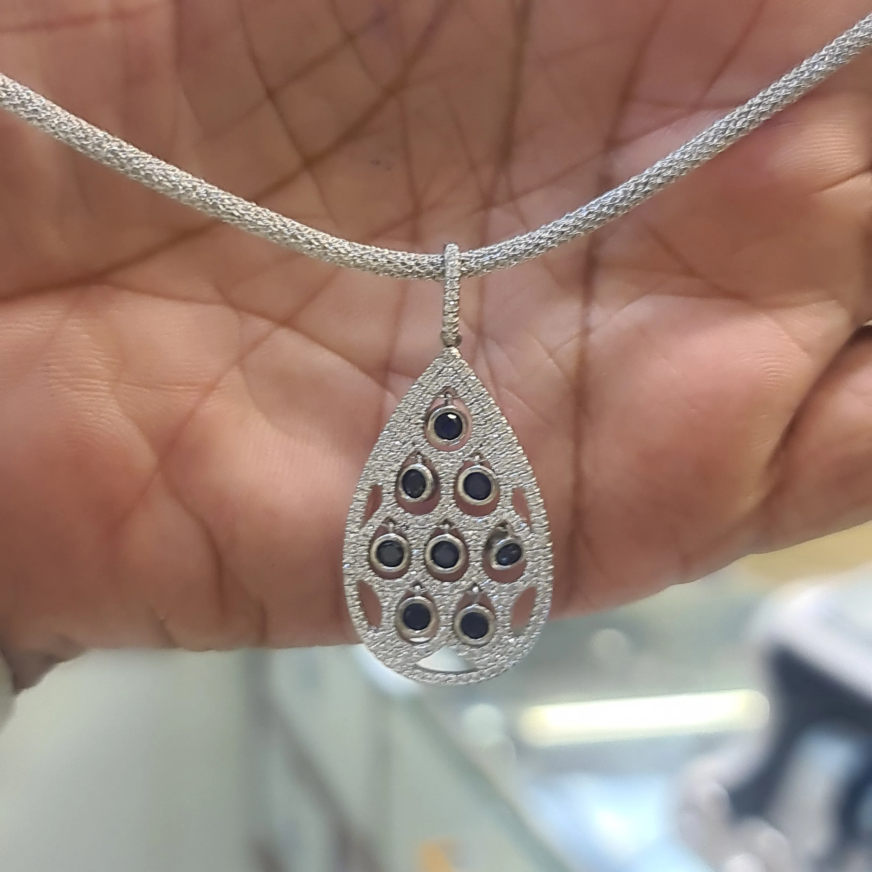 "Shine Bright with 92.5 Silver Zircon Pendant Set and Chain - Your Sparkling Style Statement!"