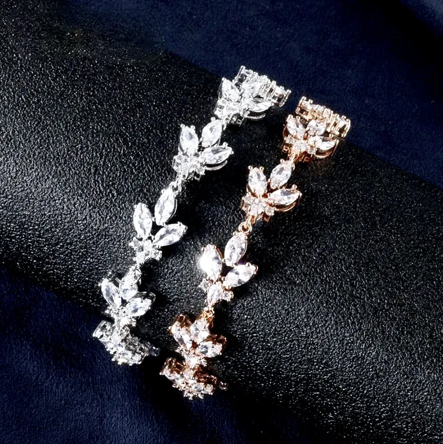 "Willa" - Cubic Zirconia Bridal Bracelet - Available in Silver and Rose Gold