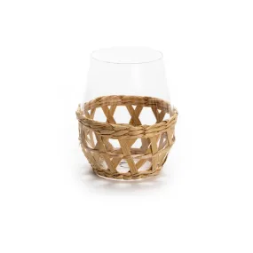 Rattan Stemless Wine Glass