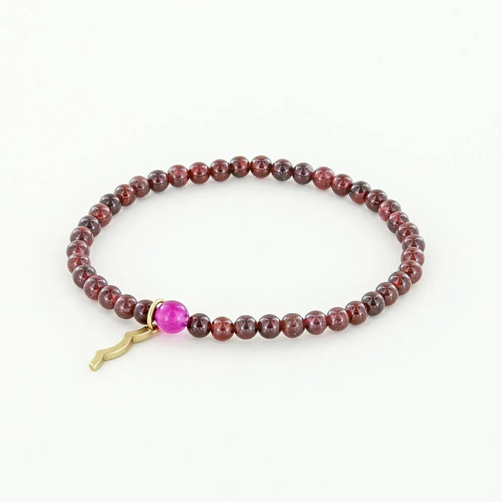 Rayminder UV Awareness Bracelet in 4mm Garnet