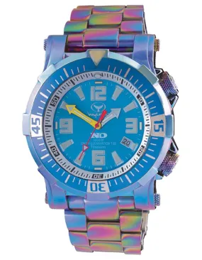 Reactor Poseidon Wyland Titanium Mens Watch - Ionzied Titanium - Date - Bracelet