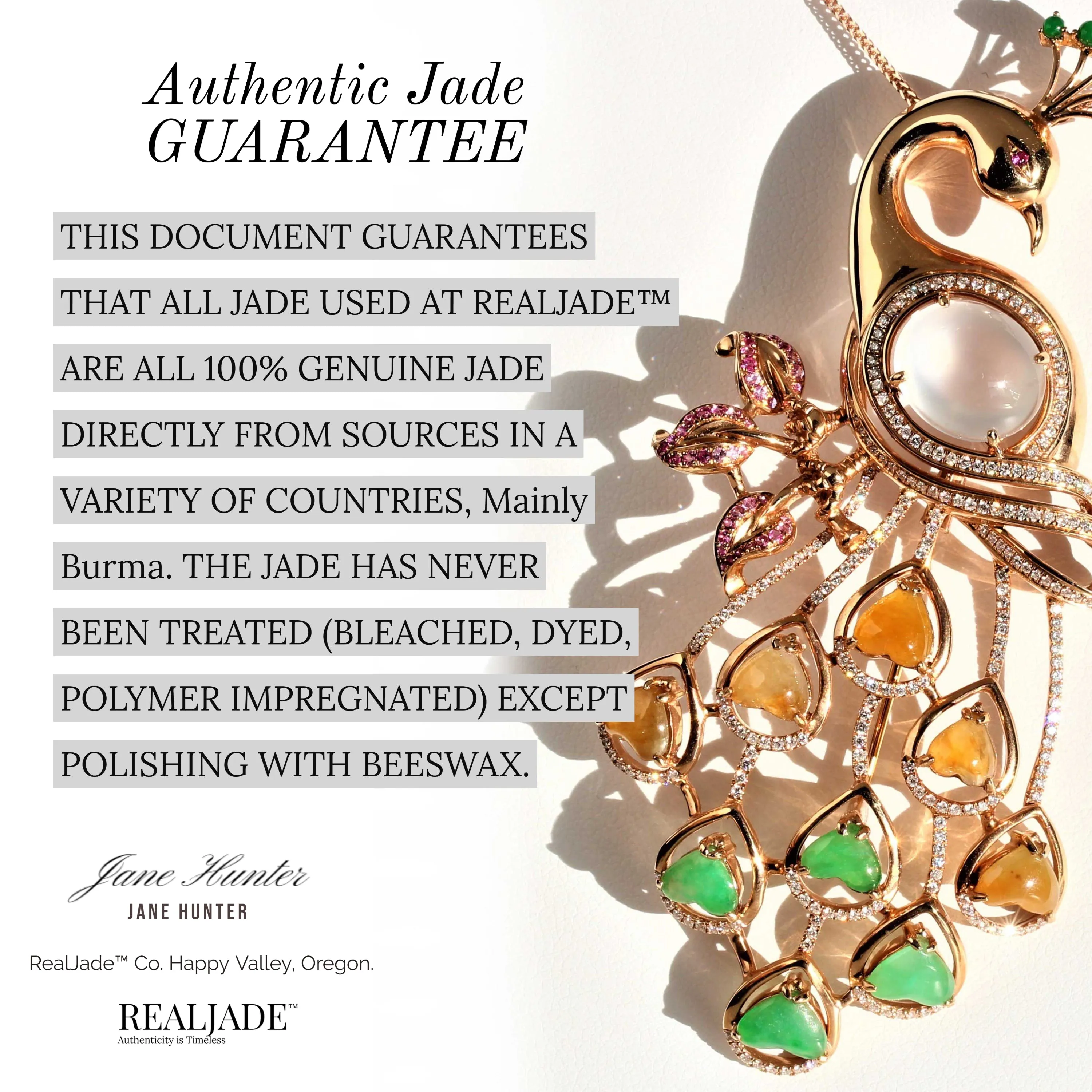 RealJade® "Lucky Chicken" Genuine High-quality Jade Jadeite Bead Bracelet with 24k Yellow Gold Chicken Charm #426