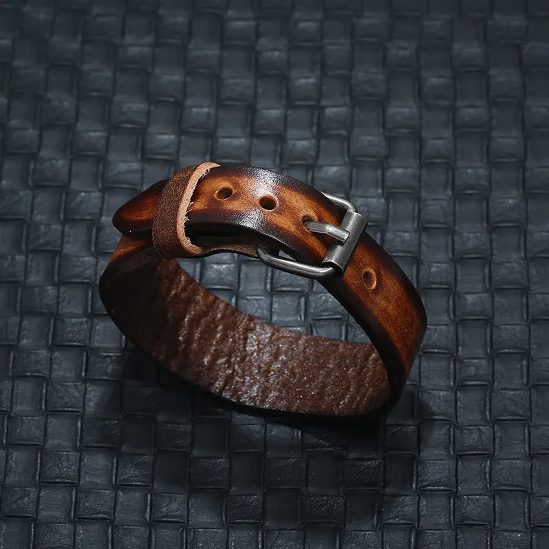 Retro Cattle Leather Bracelet Simple Men's Leather Ornament