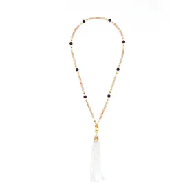 Return to Origin 4mm Sunstone Tassel Necklace