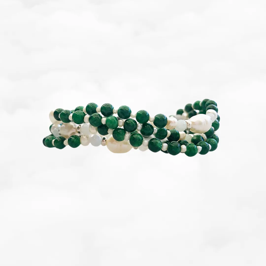 Return to Origin Green Jade Lariat Necklace