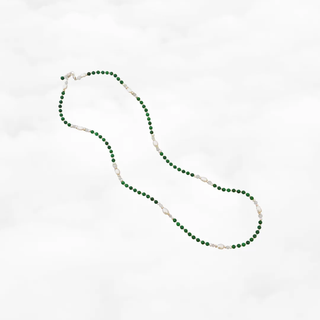 Return to Origin Green Jade Lariat Necklace