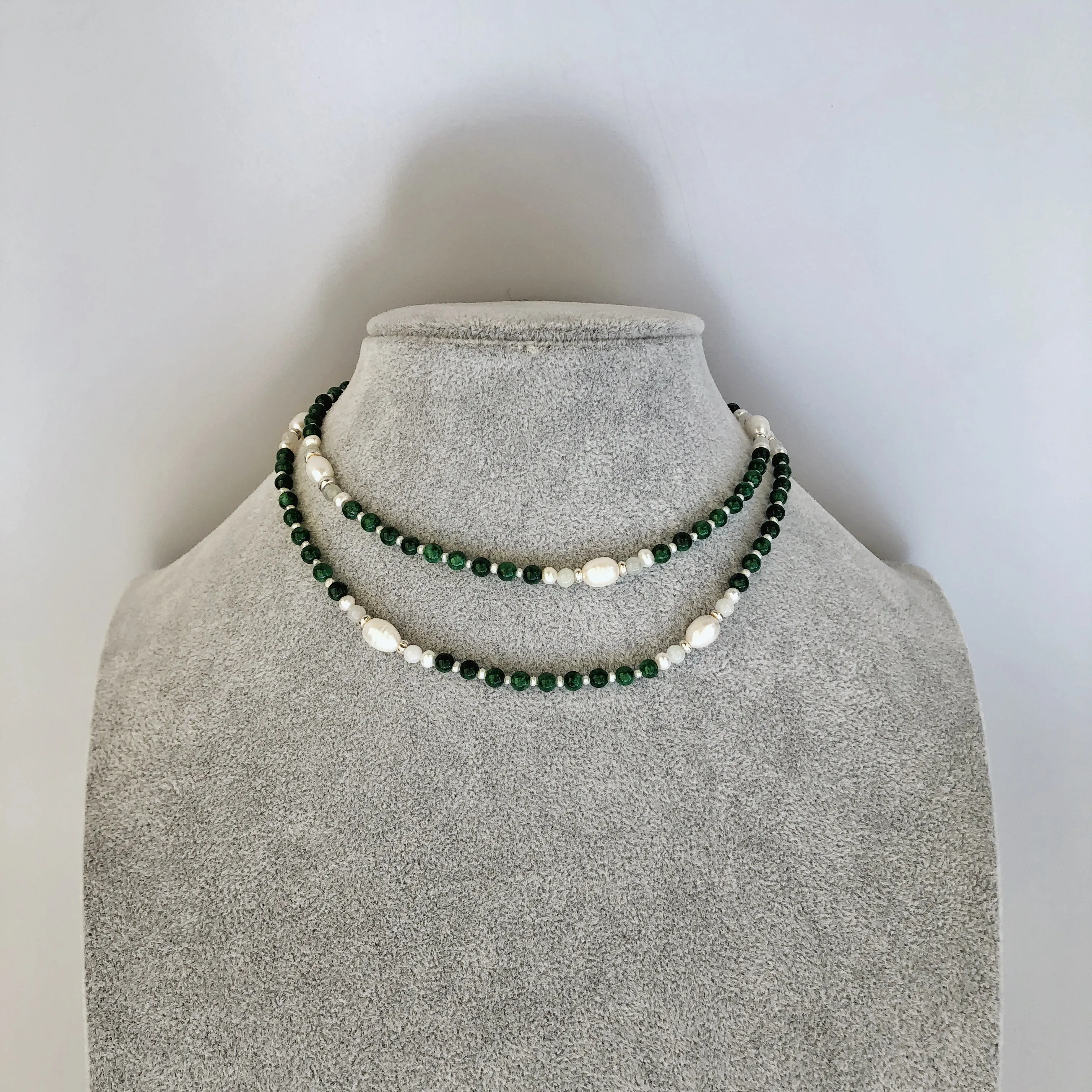 Return to Origin Green Jade Lariat Necklace