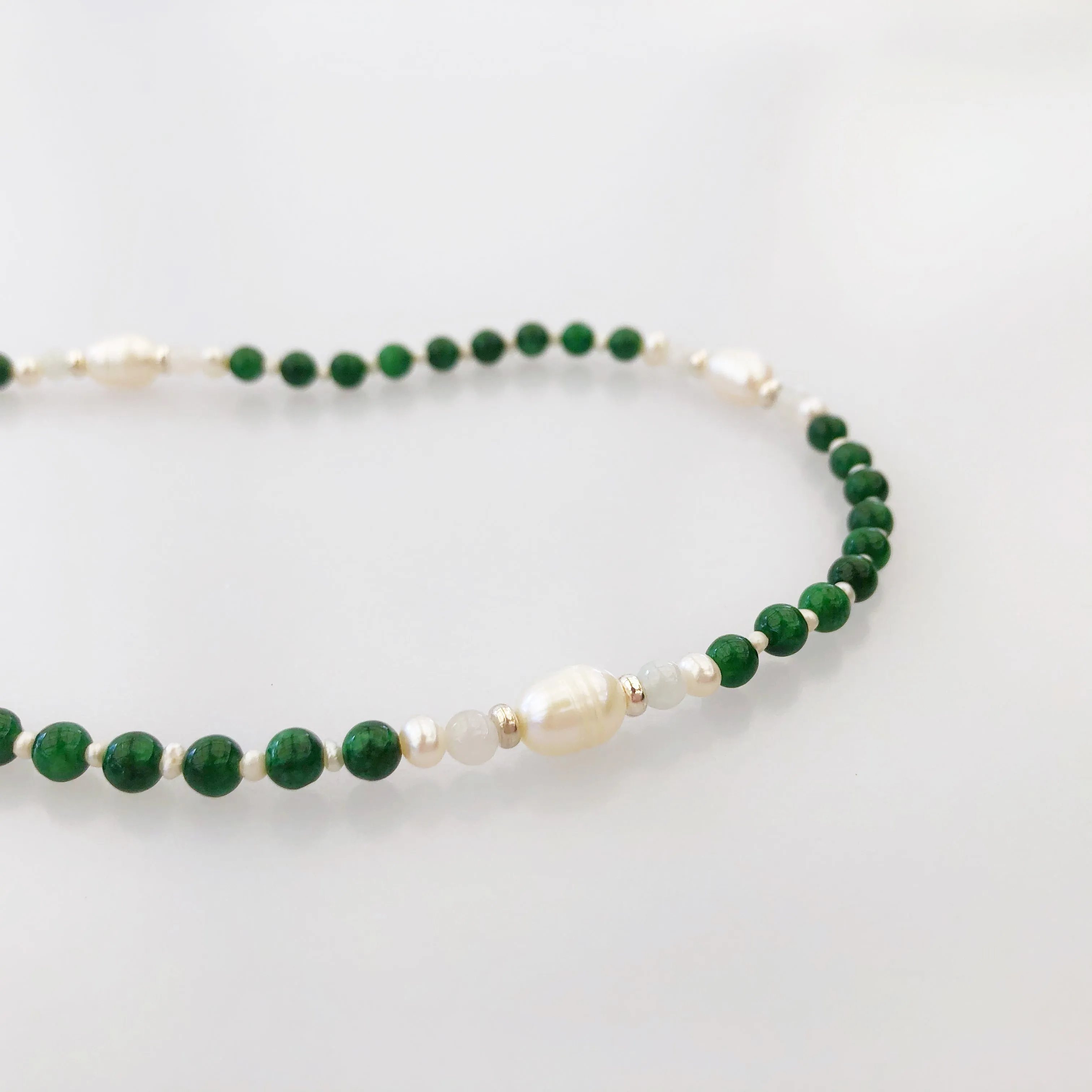 Return to Origin Green Jade Lariat Necklace