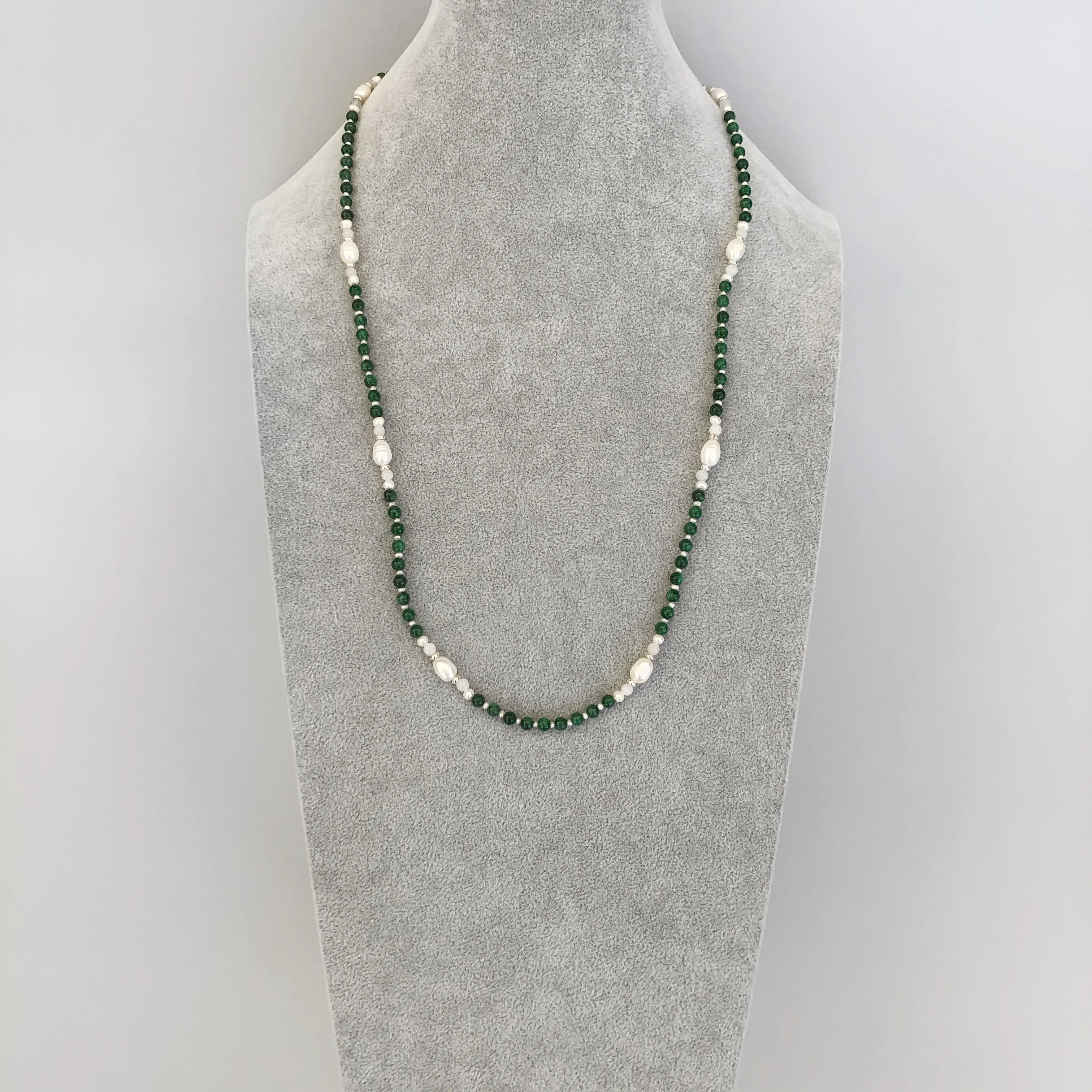 Return to Origin Green Jade Lariat Necklace