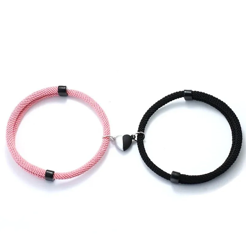 Romantic Magnet Couple Bracelet -  Pair Magnetic Spherical Bracelets for Friendship and Couples