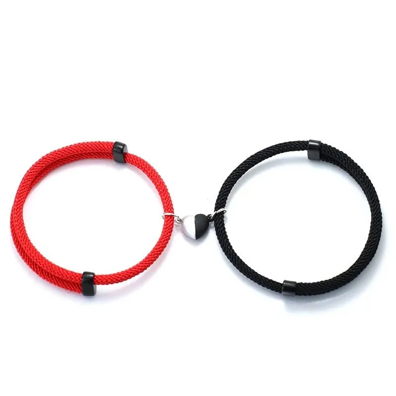 Romantic Magnet Couple Bracelet -  Pair Magnetic Spherical Bracelets for Friendship and Couples