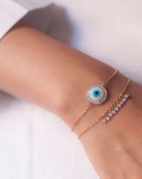 Round Evil Eye Bracelet with Both Diamonds