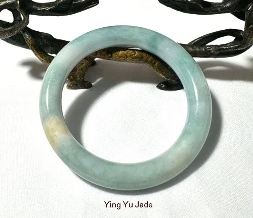 Sale-"Old Mine" Classic Round Burmese Jadeite Bangle Bracelet 57 mm (BB-3002)